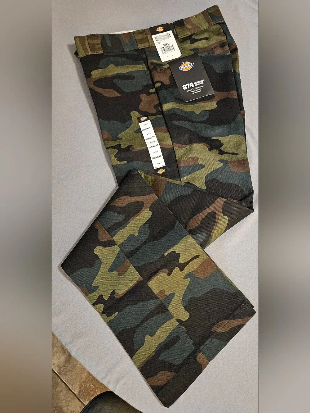 Dickies 874 Original Fit Camo Work Pants Men Size 30x34 NWT